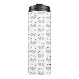 Garrafa Térmica Monograma Personalizado de Badminton Aço Isolado