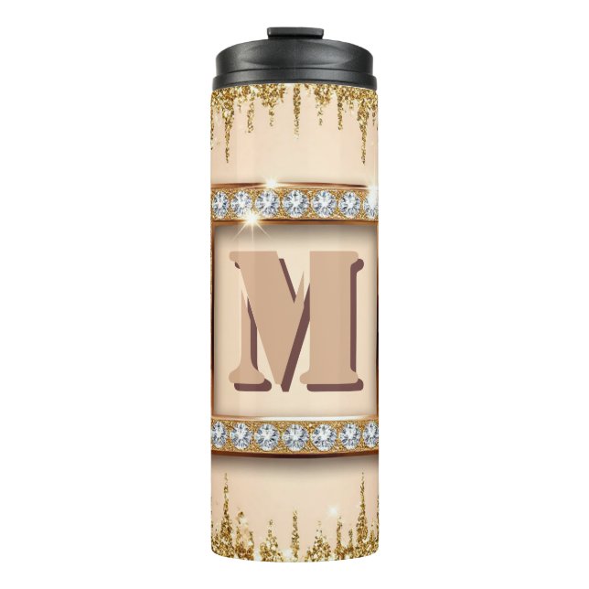 Garrafa Térmica Monograma Personalizado de Nome Design ✨ (Frente)