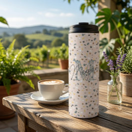 Garrafa Térmica Monograma Personalizado de Terrazzo