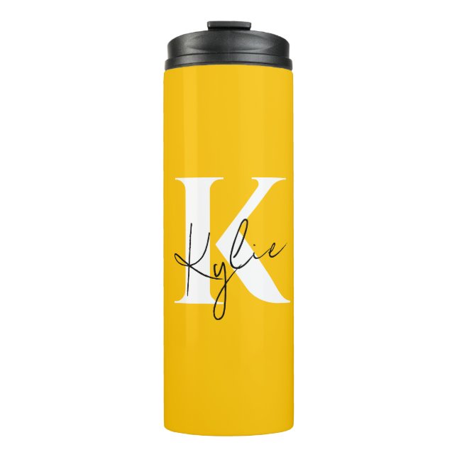 Garrafa Térmica Monograma Personalizado Moderno Vibrante - (Frente)