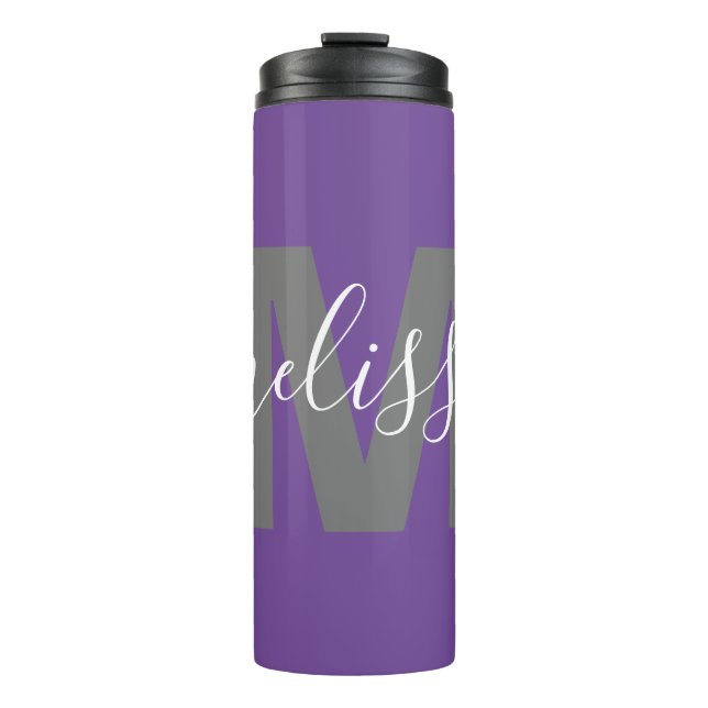 Garrafa Térmica Monograma Personalizado Tumbler Térmico (Frente)