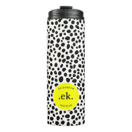 Garrafa Térmica Monograma Rosa Quente de Abstrato de Cachorro Dalm