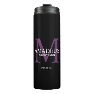 Garrafa Térmica Monograma Roxo Chamado Tumbler Térmico