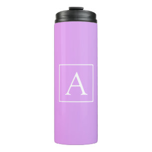 Garrafa Térmica Monograma Simples Ombre Rosa/Roxo Sutil