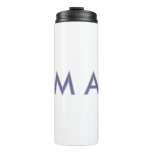 Garrafa Térmica Monograma simples roxo cinza adicione seu nome mod