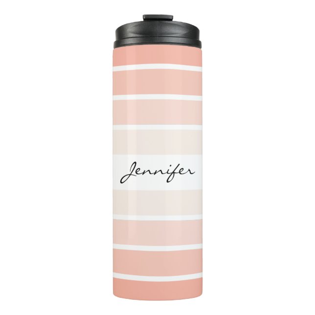 Garrafa Térmica Monograma Trendy Coral Pastel Tumbler Térmico (Frente)