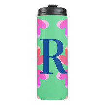 Monograma Verde limão Rosa Quente Inicial