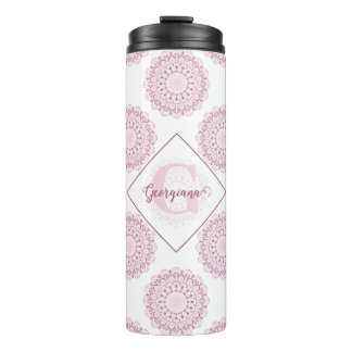 Garrafa Térmica Monogramas, cor-de-rosa, Bolinhas de rendas Confet