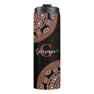 Garrafa Térmica Monogramas Safari Sunset Bohemian Dot Mandala