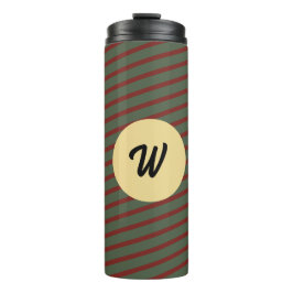 Garrafa Térmica monogramas Vintage Red & green Stripe