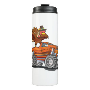 Garrafa Térmica Monster Truck Dabbing Turkey Hooray Happy Graças