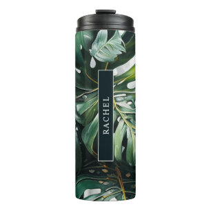 Garrafa Térmica Monstera deixa tropical personalizado com o tumble
