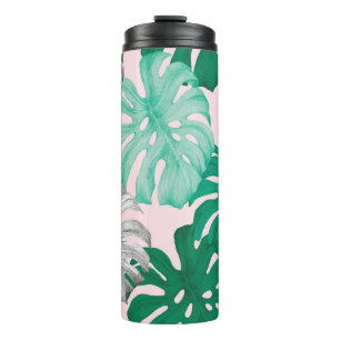 Garrafa Térmica Monstera Duo-Tone tropical mínima