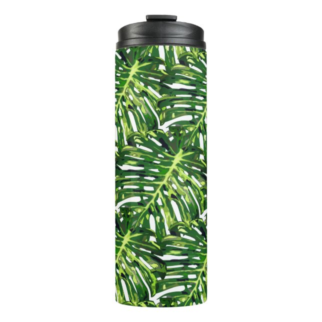 Garrafa Térmica Monstera Tropical Deixa Férias Térmicas De Tumbler (Frente)