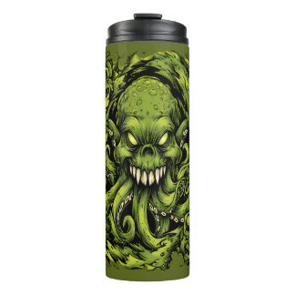 Garrafa Térmica Monstro Tentáculo Verde Sinistro Tumbler Térmico