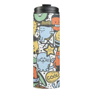 Garrafa Térmica Monstros de Verão, padrão incolor