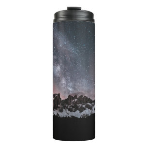GARRAFA TÉRMICA  MONTANHA COBERTA DE NEVE EM STARRY NOITE