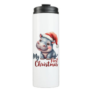 Garrafa Térmica Moo Deng Baby Hippo Meu Primeiro Papai noel De Nat