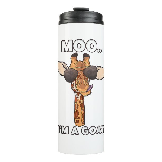 Garrafa Térmica Moo Eu sou uma gata, a girafa e a zoologia (Frente)