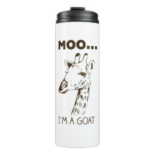Garrafa Térmica Moo I'm A Goat Funny Graphic Giraffe Vintage