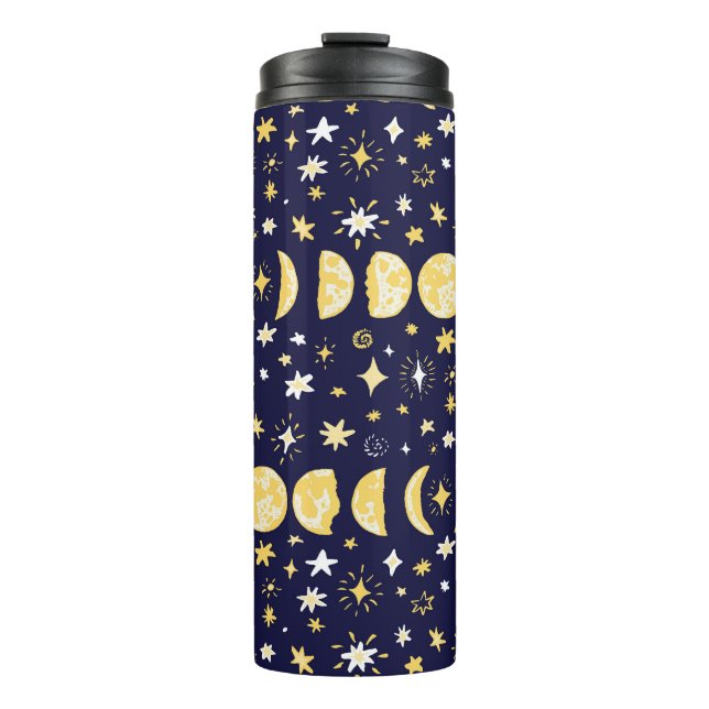 Garrafa Térmica Moon Phases Stars Vintage Fundo (Frente)