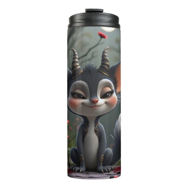 Garrafa Térmica Moonlit Mischief Forest Spirit of Crimson Bloom.  (Frente)