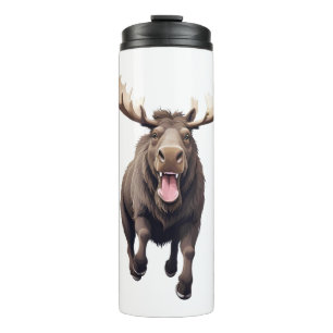 Garrafa Térmica Moose Feliz Brincadeira Saltando Na Floresta Aérea