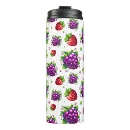 Garrafa Térmica Morangos e Uvas. Berries Coloridos