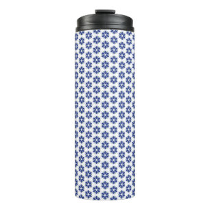 Garrafa Térmica Mosaico Floral marinho Azul