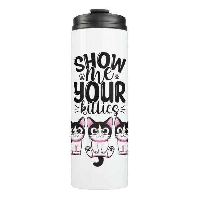 Garrafa Térmica Mostre-me seus Gatinhos (Frente)