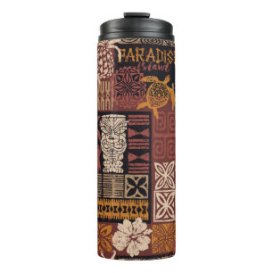 Garrafa Térmica Motif tecido patchwork ao estilo havaiano, estilo