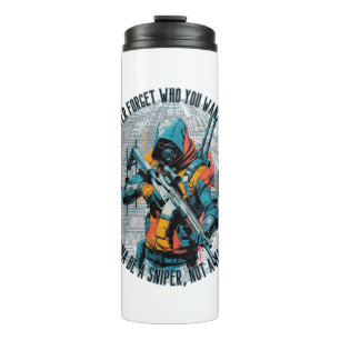 Garrafa Térmica Motivação Comercial   Sniper Cyberpunk   Fantasia