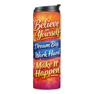 Garrafa Térmica Motivational Water Bottle with Positive Quotes