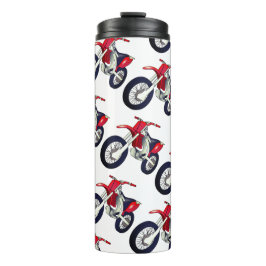 Garrafa Térmica Moto de terra vermelha personalizada cor de fundo