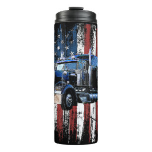 Garrafa Térmica Motorista De Caminhão De Sinalizador Americano Gi