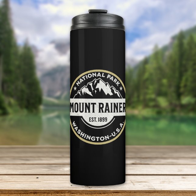 Garrafa Térmica Mount Rainier National Park Logo Mountain (Criador carregado)