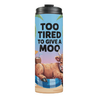 Garrafa Térmica Muito cansado para dar um mugido com uma vaca fofa