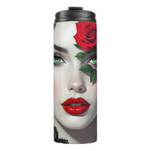 Mulher Bonita com Rosa Vermelha
