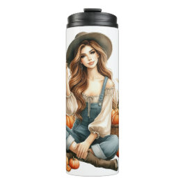 Garrafa Térmica MULHER bonito COM CABELO ROLHADO E BOMBEIROS DE QU