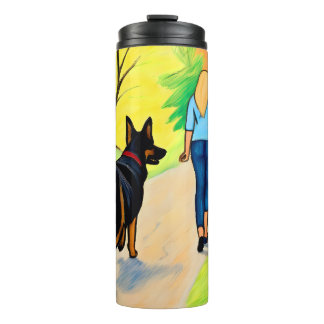 Garrafa Térmica Mulher-cão-de-arte Tumbler Tumbler