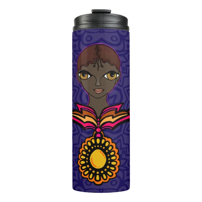 Garrafa Térmica Mulher com colar e pendente (Frente)