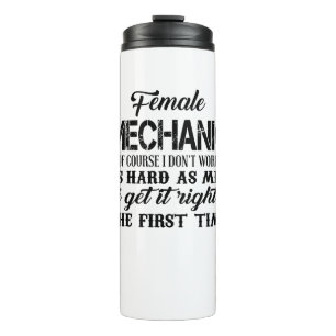 Garrafa Térmica Mulher Mecânica, claro que não trabalho tão Duro q