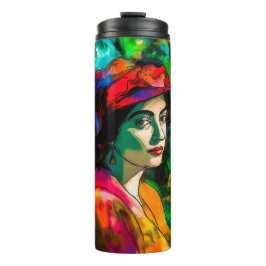 Garrafa Térmica Mulher no Chapéu Vermelho