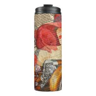 Garrafa Térmica Mulher Parisiense: Retro Torre Eiffel.