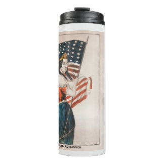 Garrafa Térmica Mulher Patriota Americana | Bandeira Americana | 2