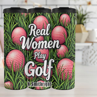 Garrafa Térmica Mulheres Reais Tocam Gráfico de Golfe