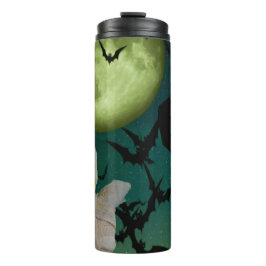 Garrafa Térmica Múmia, Morcego e Lua Halloween