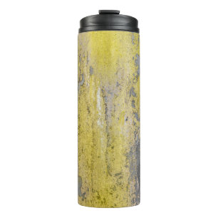 Garrafa Térmica Muro de betão de cinza velha com tinta amarela des