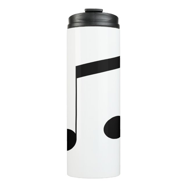 Garrafa Térmica Music One Black Beam Note, (Frente)