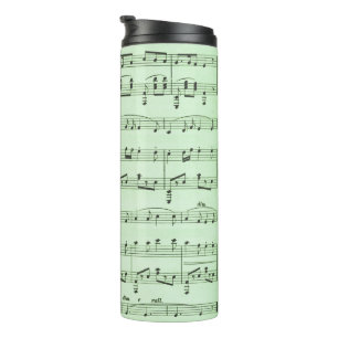 Garrafa Térmica Música em folha verde